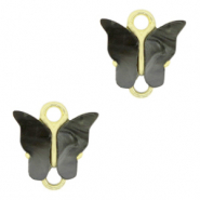 Hangers van Resin tussenstuk butterfly Gold-anthracite
