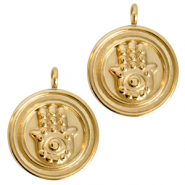 Bedels van Stainless steel Roestvrij staal (RVS) Hamsa hand Goud