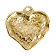 Bedels van Stainless steel Roestvrij staal (RVS) heart Goud