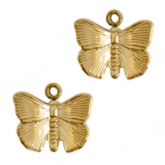 Bedels van Stainless steel Roestvrij staal (RVS) butterfly Goud
