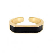 Trendy Ringen enamel Black-gold