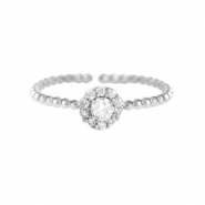 Trendy Ringen enamel Crystal-silver