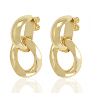 TQ metaal brass oorstekers Gold