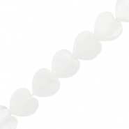 Kralen natuursteen heart White