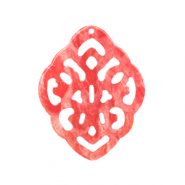 Hangers van resin ruit barok Living coral pink