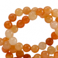 Kralen natuursteen kwarts 6mm Multicolour sandstone orange-off white