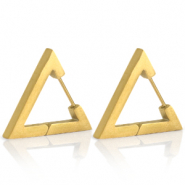Oorbellen van Stainless steel Roestvrij staal (RVS) triangle Goud