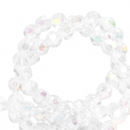 Facet kralen top quality rond 4mm Crystal-AB coating
