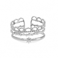 Ringen van Stainless steel Roestvrij staal (RVS) Zilver