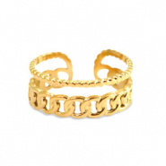 Ringen van Stainless steel Roestvrij staal (RVS) Goud