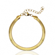 Armbanden van Stainless steel Roestvrij staal (RVS) snake Goud