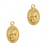 Bedels van Stainless steel Roestvrij staal (RVS) cross Goud