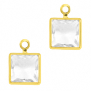 Hanger van crystal glas square Crystal-gold