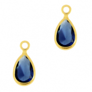 Hanger van crystal glas drop Royal blue-gold