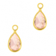 Hanger van crystal glas drop Champagne peach-gold
