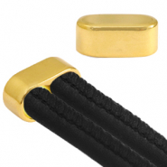 Metaal eindkapjes DQ dubbel Ø10mm Goud (nikkelvrij)