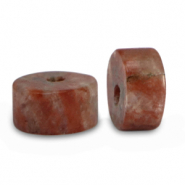 Disc natuursteen kralen graniet 6x3mm Burgundy red