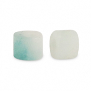 Disc natuursteen kralen chalcedoon (kwarts) 3x2mm Multicolour turquoise-off white