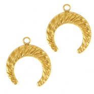 Bedels van Stainless steel Roestvrij staal (RVS) moon Goud