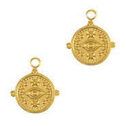 Bedels van Stainless steel Roestvrij staal (RVS) eye of providence Goud