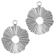 Bedels van Stainless steel Roestvrij staal (RVS) 17mm Zilver