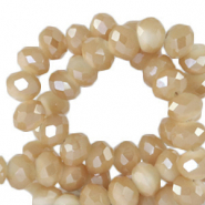 Facet kralen top quality disc 8x6 mm Chadwick brown-pearl shine coating