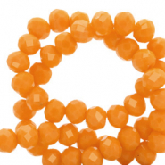 Facet kralen top quality disc 6x4mm Tangerine orange-pearl shine coating