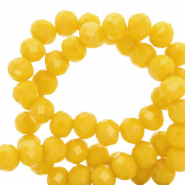 Facet kralen top quality disc 4x3mm Yellow flash-pearl shine coating