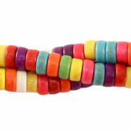 Disc natuursteen kralen howliet 6x3mm Multicolour