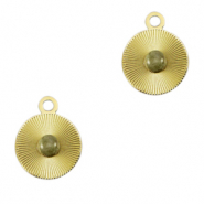 Bedels van Stainless steel Roestvrij staal (RVS) 12mm met natuursteen Gold-horizon gray