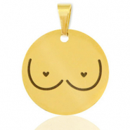 Bedels van Stainless steel Roestvrij staal (RVS) breasts Goud