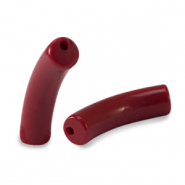 Kralen van acryl tube Port red