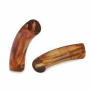 Kralen van acryl tube Topaz brown