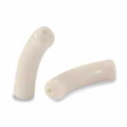 Kralen van acryl tube Latte beige