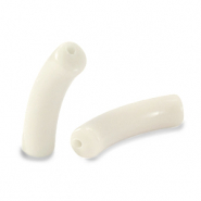 Kralen van acryl tube Off white