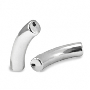 Kralen van acryl tube Silver