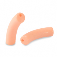 Kralen van acryl tube Salmon pink
