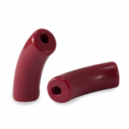 Kralen van acryl tube Port red