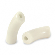 Kralen van acryl tube Off white