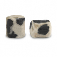 Disc natuursteen kralen dalmatian stone 4x4mm Greige