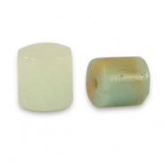 Disc natuursteen kralen chalcedoon (kwarts) 4x4mm Multicolour turquoise-off white