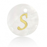 Schelp hanger special letter S Gold-white (natuurlijke kleur)