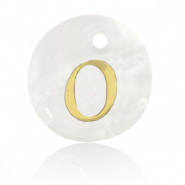 Schelp hanger special letter O Gold-white (natuurlijke kleur)