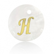 Schelp hanger special letter H Gold-white (natuurlijke kleur)