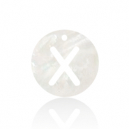 Schelp hanger special letter X White (natuurlijke kleur)