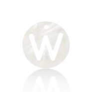 Schelp hanger special letter W White (natuurlijke kleur)