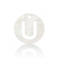 Schelp hanger special letter U White (natuurlijke kleur)