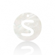 Schelp hanger special letter S White (natuurlijke kleur)