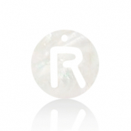 Schelp hanger special letter R White (natuurlijke kleur)