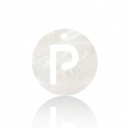 Schelp hanger special letter P White (natuurlijke kleur)